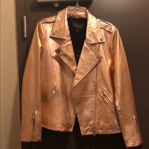 Metallic leather jacket